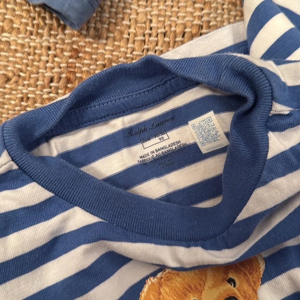 Ralph Lauren Stripe Cotton Polo Bear TShirt 24M - Picture 3 of 3